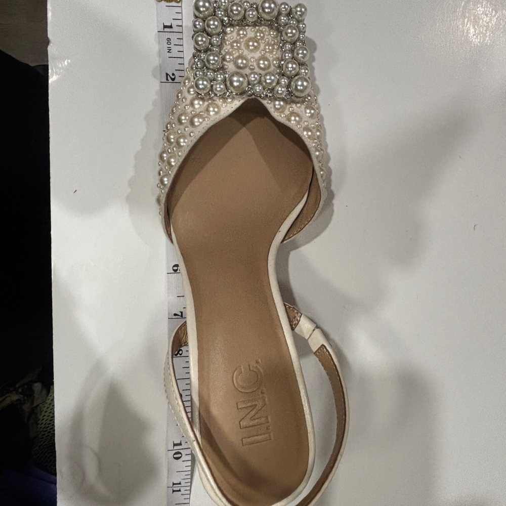INC International Concepts Pearl Embellished Heels - Picture 6 of 7